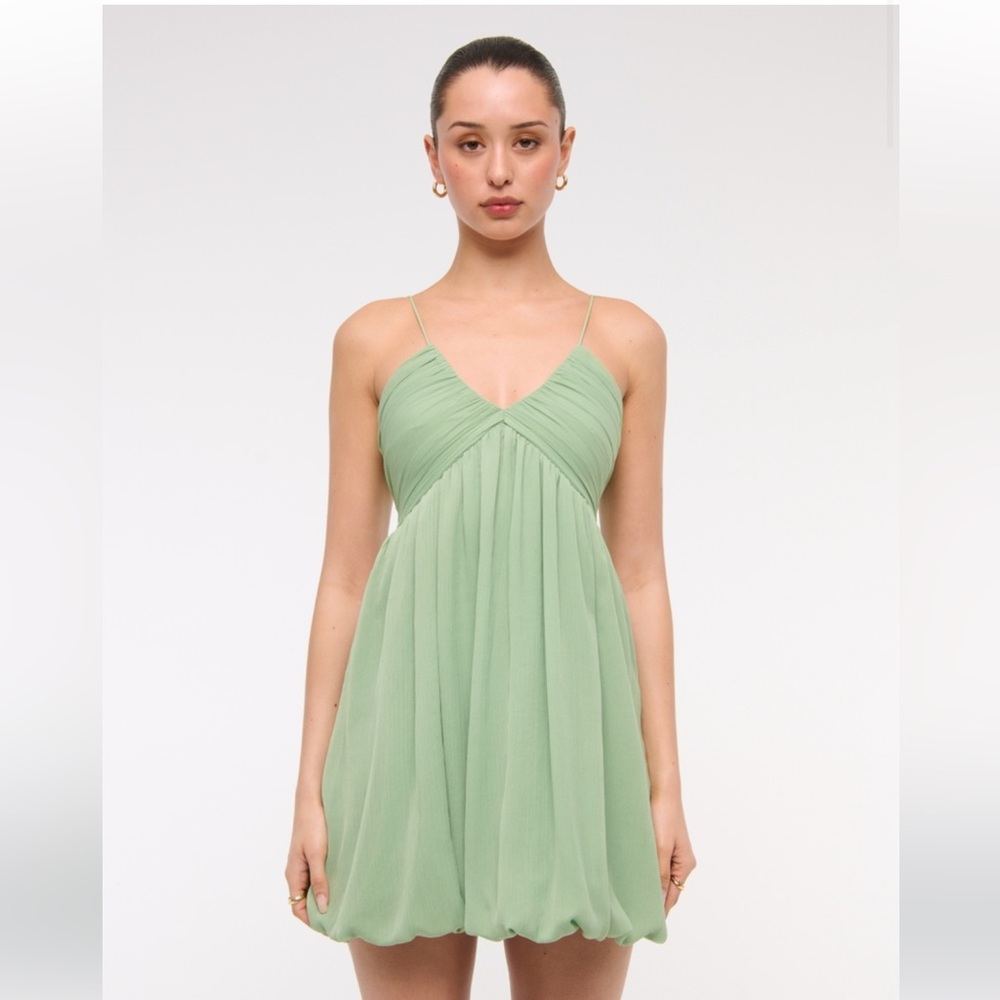 Abercrombie Sheer Bubble Hem Mini Dress
